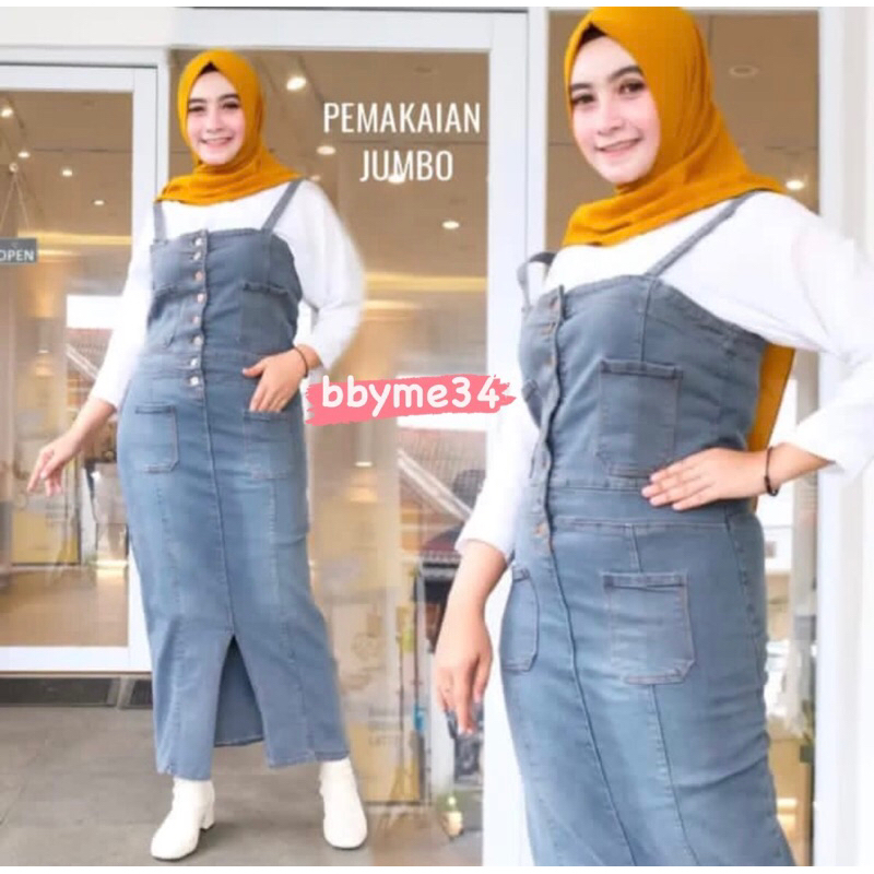 Overall Rok Jeans Mozza Standar & Jumbo