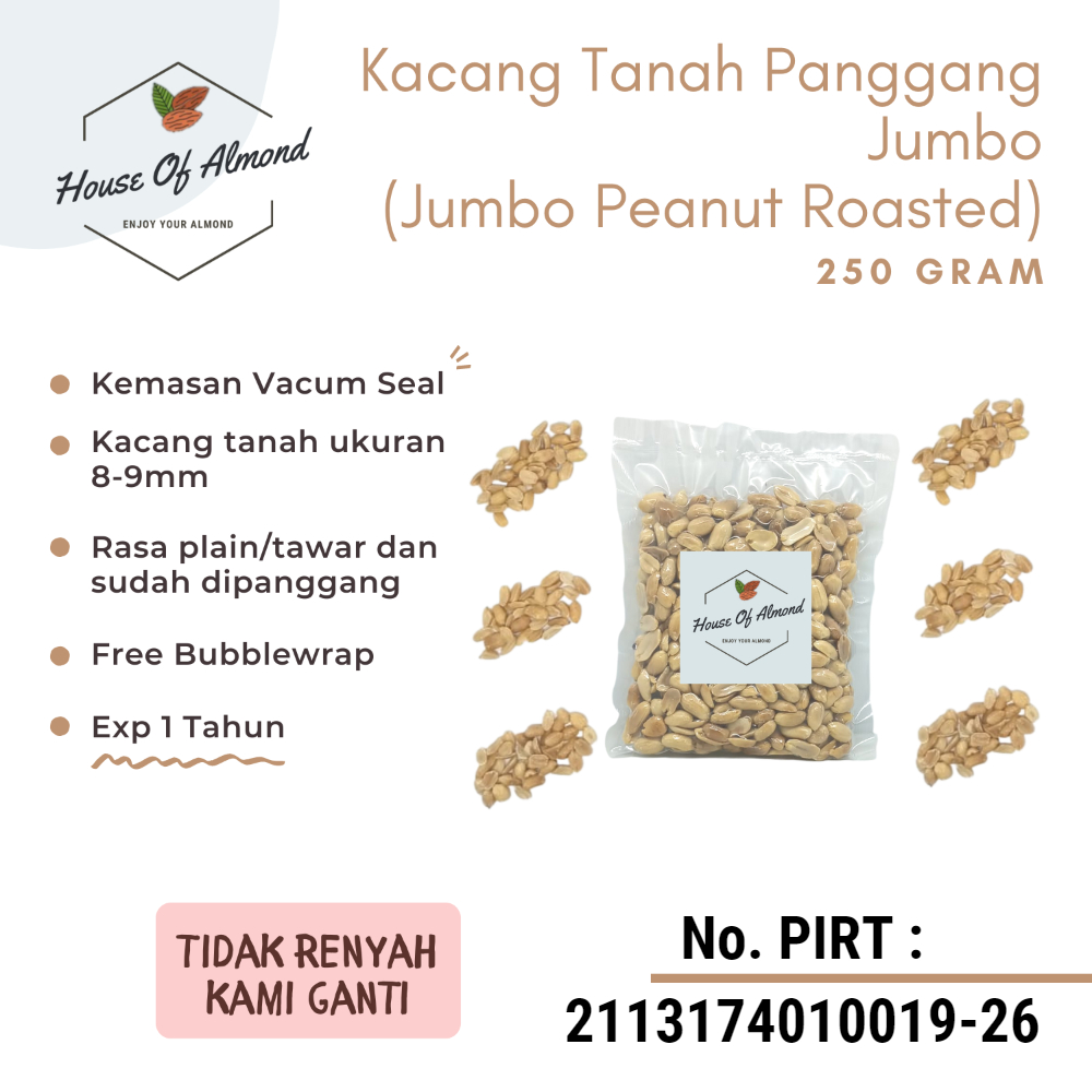 

Kacang Tanah Panggang Jumbo (Jumbo Peanut Roasted) 250gr