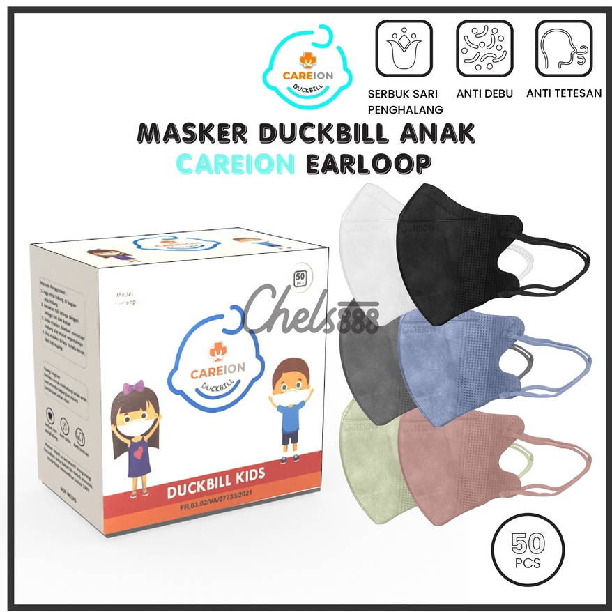 Masker Anak Duckbill Careion 3ply isi 50pcs