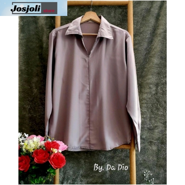 JOSJOLI_Store/Kemeja Santai Korea Style/Kemeja Polos SOHOO/Kemeja Casual kawaki Laki-Laki/M L XL