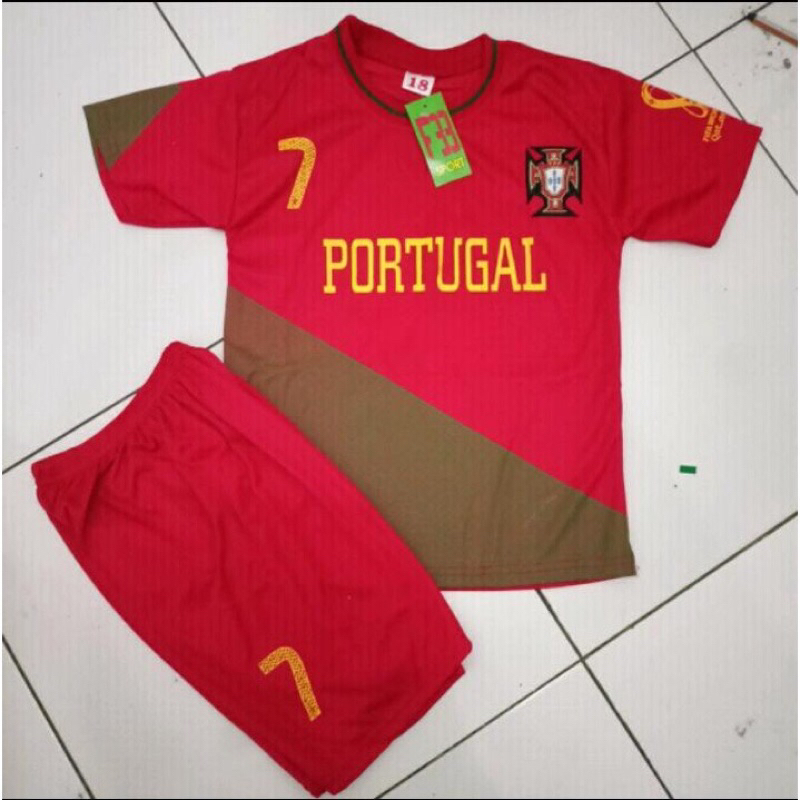 setelan baju bola anak termurah 2023 JERSEY BOLA ANAK PORTUGAL PIALA DUNIA 2022 GRADE ORI IMPAILAND 