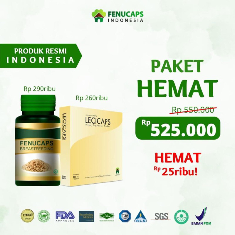 FENUCAPS dan LECICAPS  ASI BOOSTER PELANCAR ASI (PAKET HEMAT)