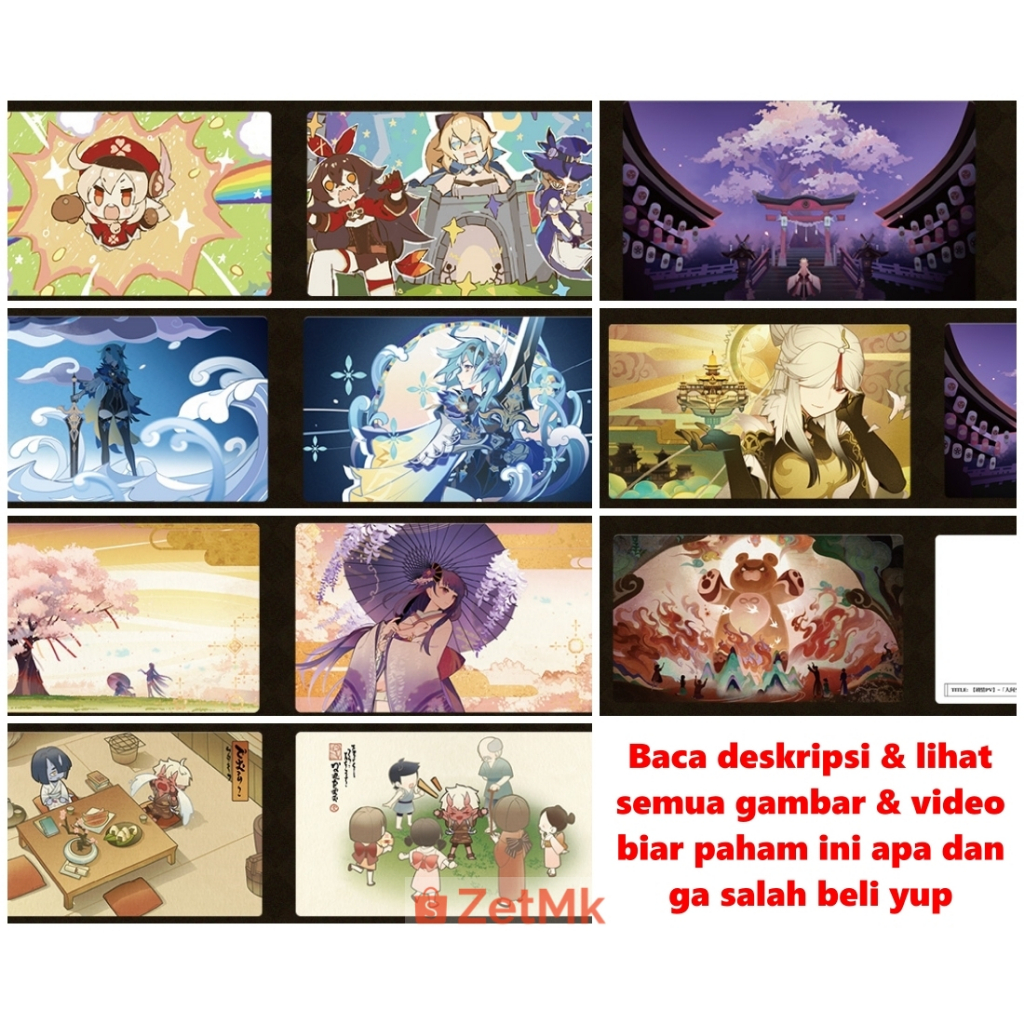 Genshin Impact Postcard 3D Lenticular Eula Raiden Yae Guoba Klee Jean Amber