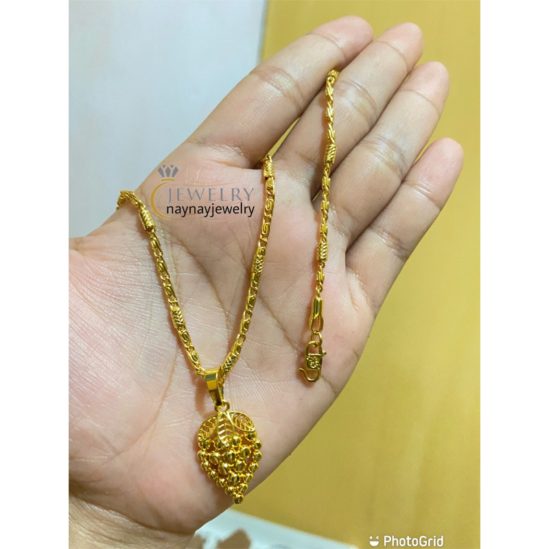 Kalung koin bambu sedang Warna 24 karat