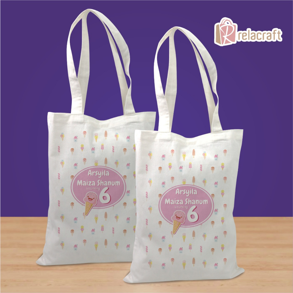 TAS ESKRIM/SOUVENIR ULANG TAHUN/HAMPERS ULANG TAHUNL/CETAK FC F4 1 SISI