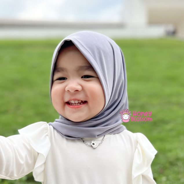 HONEY BLOSSOM jilbab anak bayi / hijab anak jersey import 10 warna / pashtan anak zahra / pastan anak 0-7 tahun