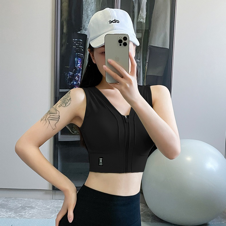 Miss H ~ 224 Tanktop Fashion Resleting Atasan Wanita Sport Olahraga Gym Jogging