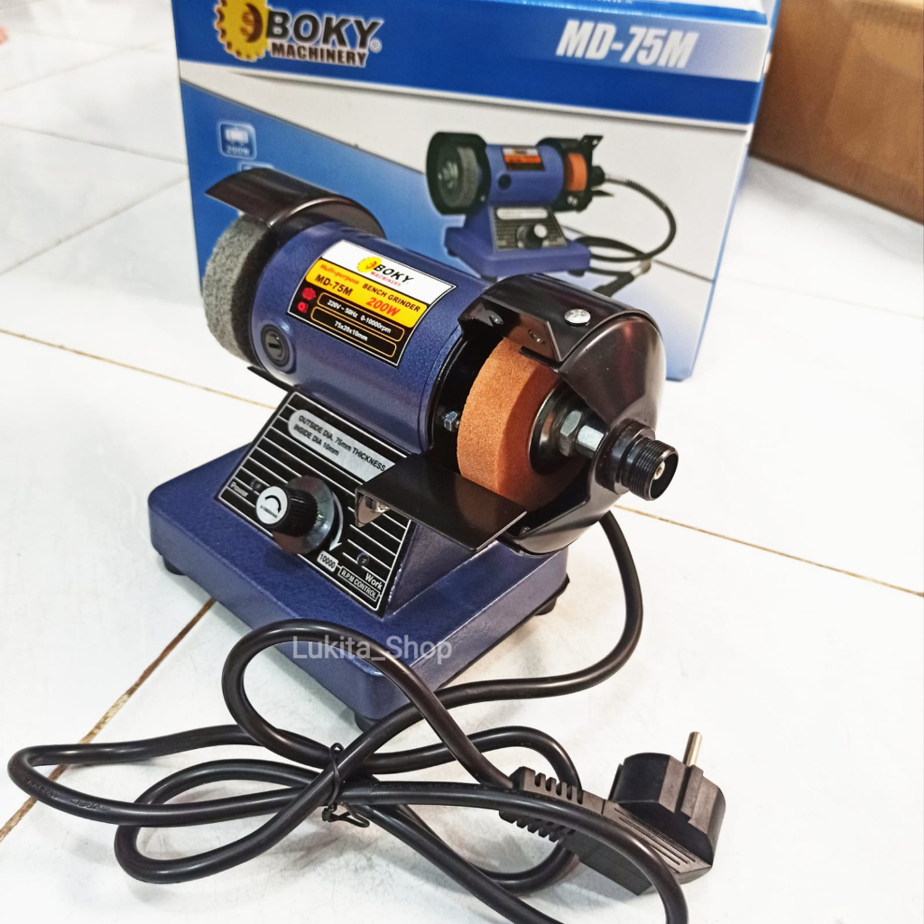 Boky Mini Bench Grinder (Gerinda Duduk) 3 Inch + Flexibel Shaft MD - 75