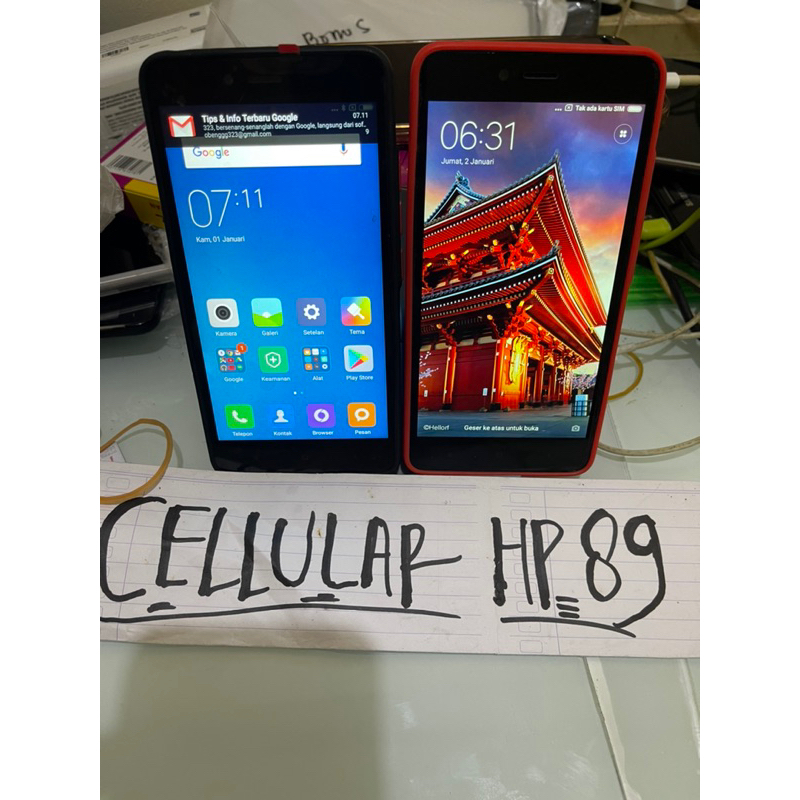 Xiaomi Redmi Note 2 Ram 2GB Internal 16GB 4G LTE Seken Mulus Likenew