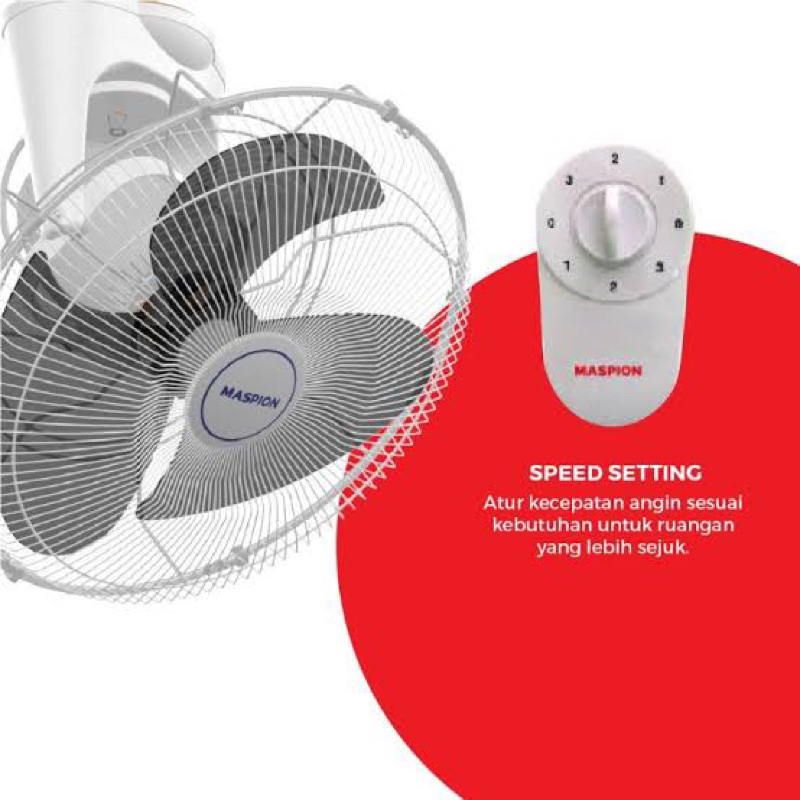 Maspion Orbit Fan 16&quot; MOF 401 P Kipas Angin Dinding Ceiling