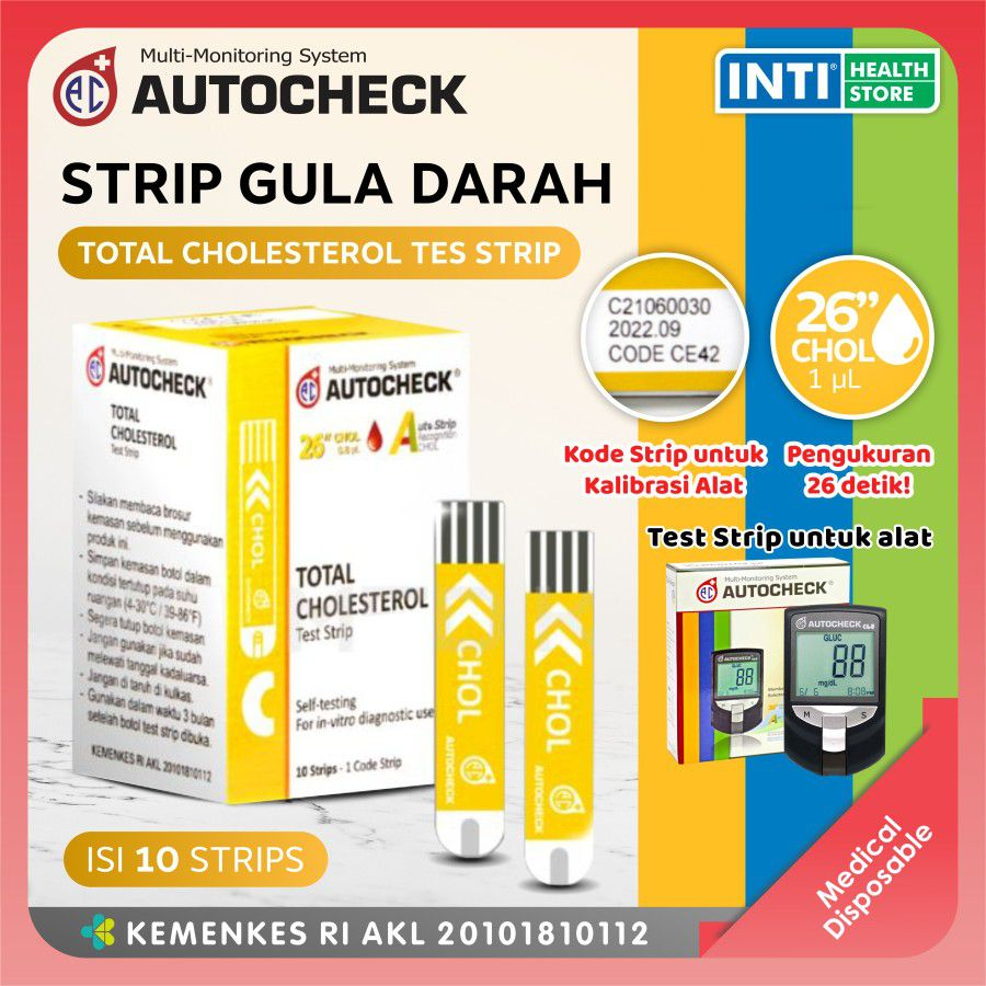 Autocheck | Strip Pengecekan | Strip Kolestrol Isi 10 Strip