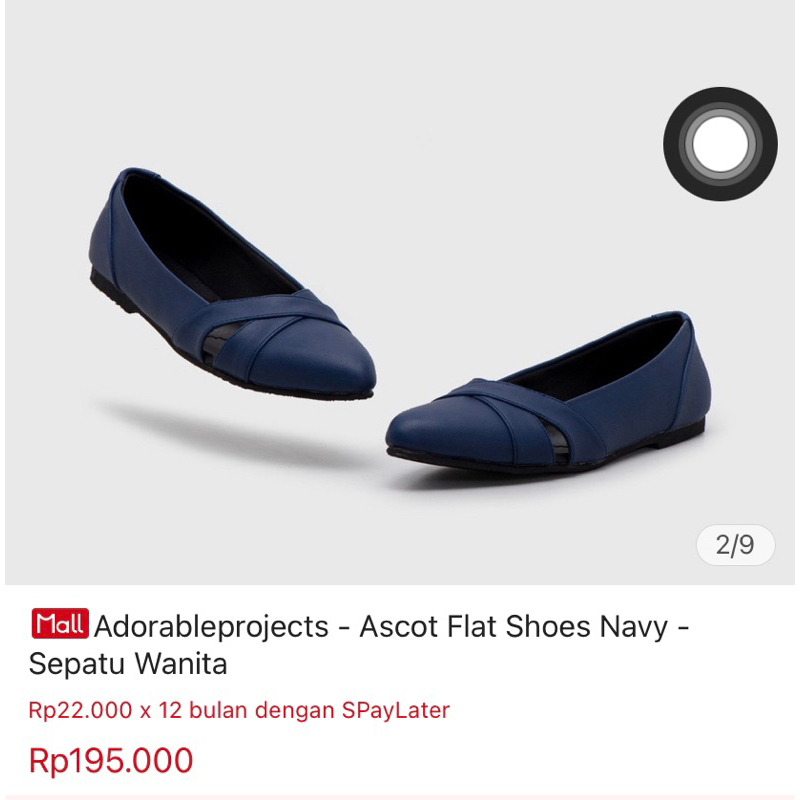 Adorableprojects - Ascot Flat Shoes Navy - Sepatu Wanita