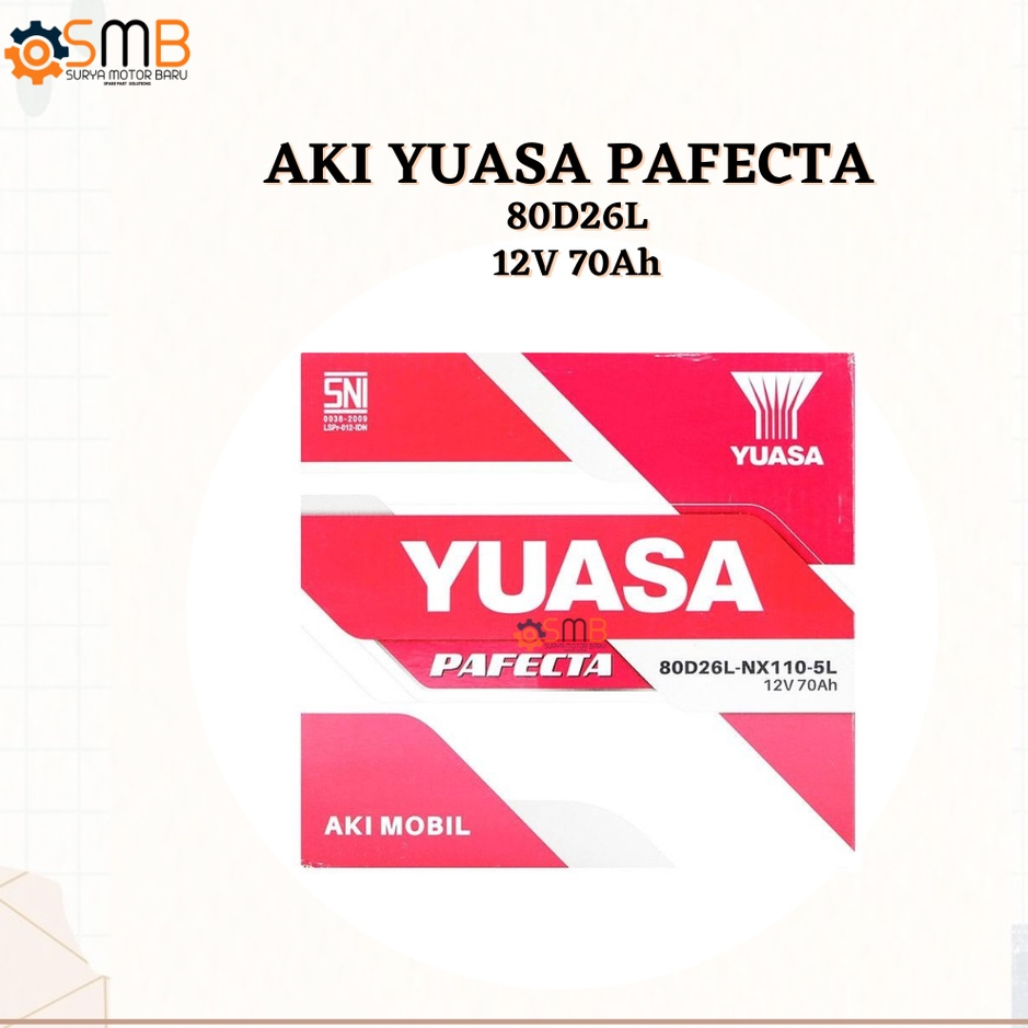 AKI BASAH MOBIL YUASA 80D26L 12V 70AH