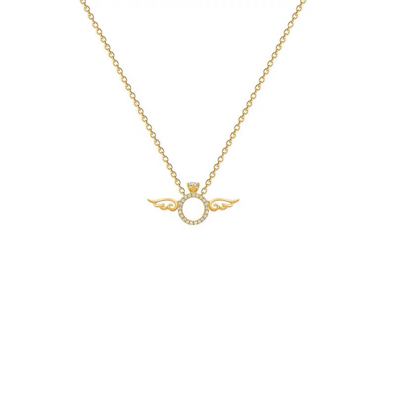 Kalung Titanium Cincin Wings Elegant Korea Fashion Style Premium