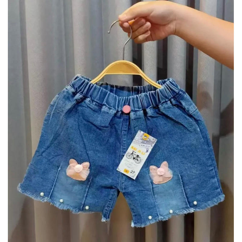 CELANA JEANS PENDEK HOTPENT IMPORT ANAK PEREMPUAN/ CELANA PENDEK ANAK CEWEK