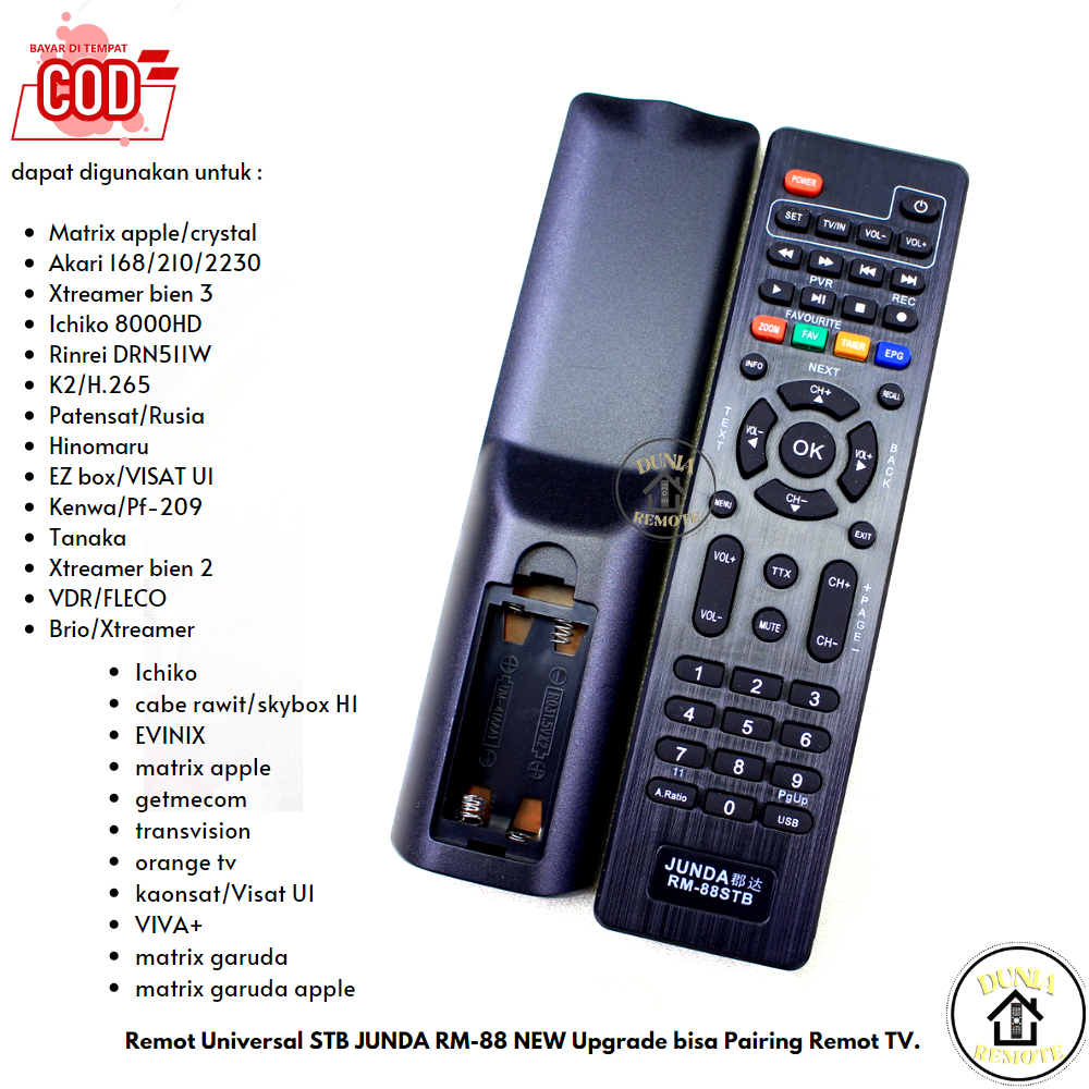 Remot Remote Multi Set Top Box UNIVERSAL DVB-T2 RM-888STB Chung he All Merk (matrix tanaka Xtreamer dll)