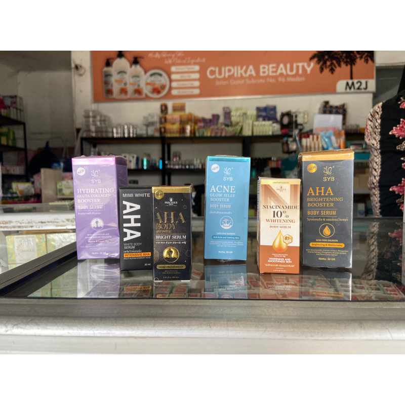 ALL SERIES || mimi aha white thailand bpom || mimi aha precious skin booster serum || precious skin 10 % niacinamide || syb booster body serum mimi