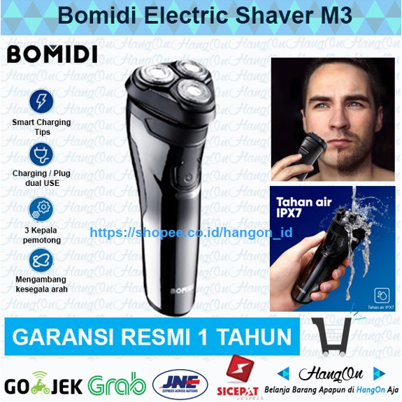 Bomidi M3 Electric Shaver Alat Cukur Cukuran Kumis Jenggot Waterproof 3D Pencukuran Memangkas Panjang &amp; Pendek Cordles Shaving &amp; Grooming