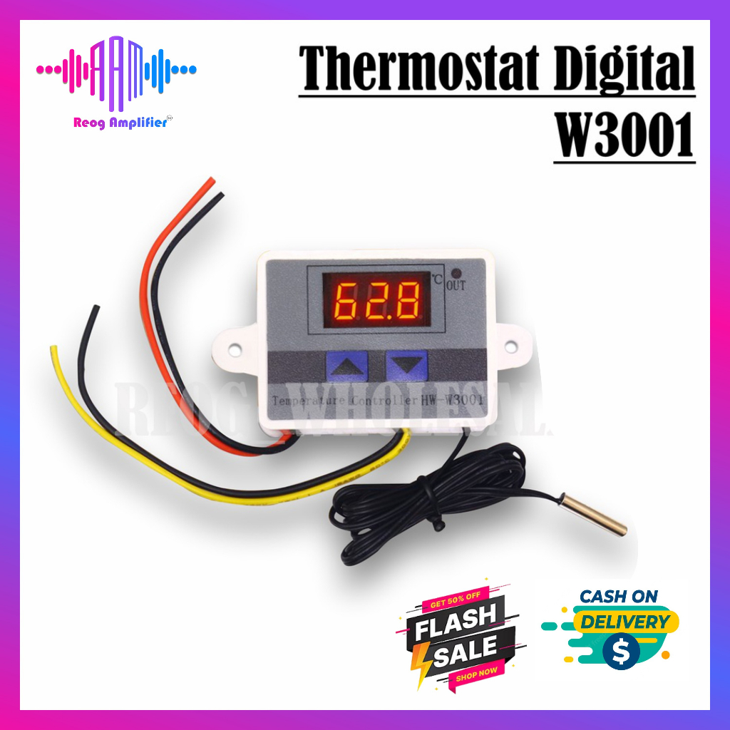 Thermostat Digital AC 12V 220V XH W3001 Termostat Alat Pengatur Suhu Panas Dingin Mesin Tetas 110V