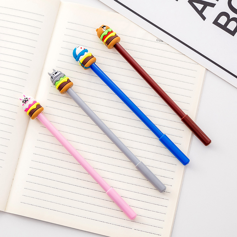 Pena Hamburger Cartoon Pulpen Burger Unik Pen Burger Kartun Line Stationary Alat Tulis 442