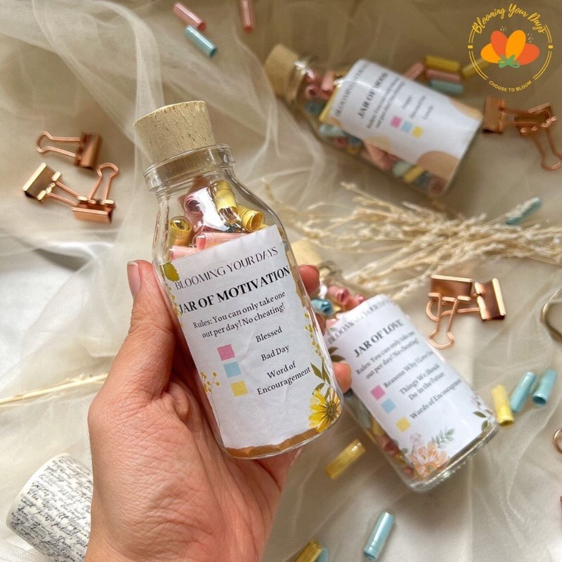 Jar of Mood Jar of notes Happiness Wish Jar Messages In a Bottle Capsul Love Botol Surat Kapsul DIY Kartu Ucapan Botol jar of love mood motivation kado unik pacar sahabat