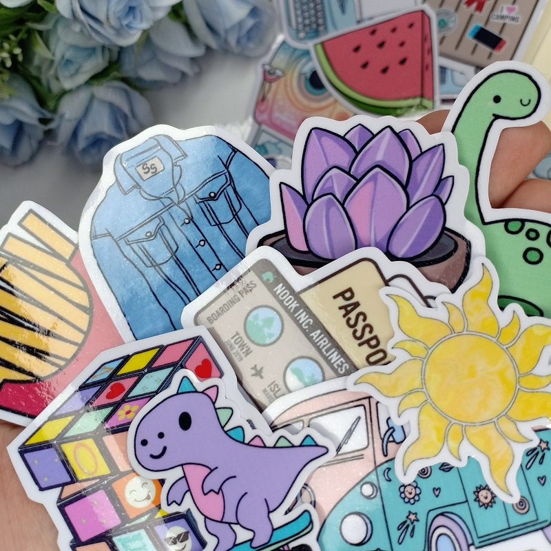 Stiker Satuan Colorfull Pastel Waterproof Sticker Ecer Lucu Aesthetic Hiasan Laptop Botol Tumbler Case Hp DIY Stiker Laptop Notebook