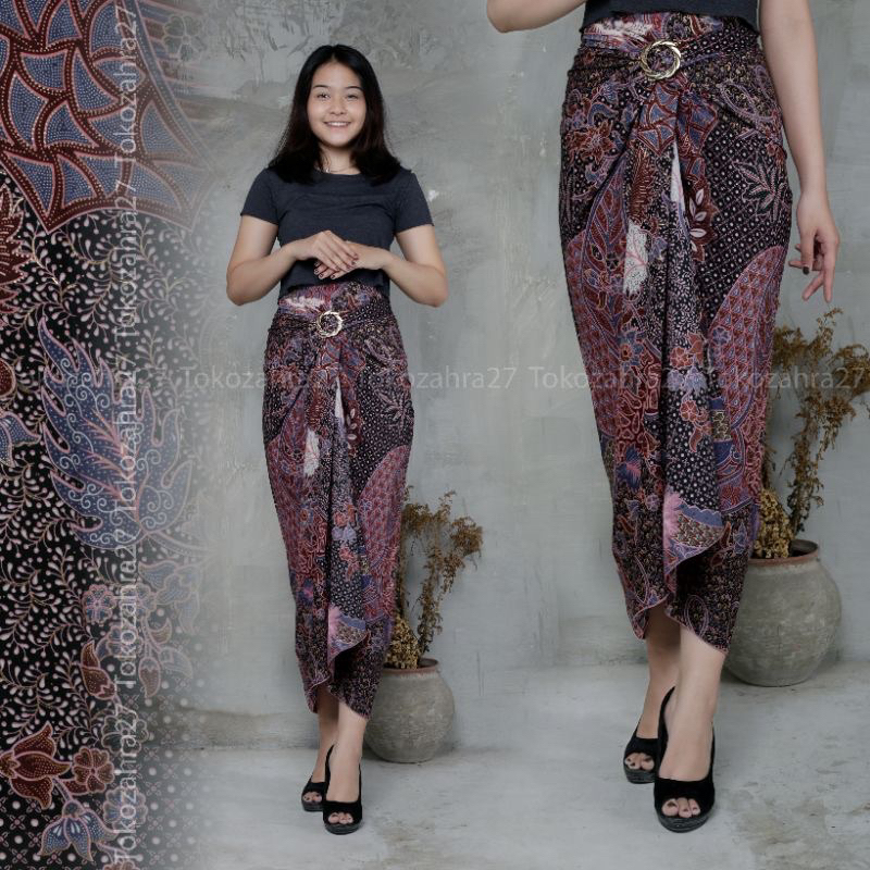 (50 Motif) Rok Lilit Batik Bawahan Kebaya Modern Rok Serut Batik Free Ring Kain Batik Floral Batik Couple Pasangan