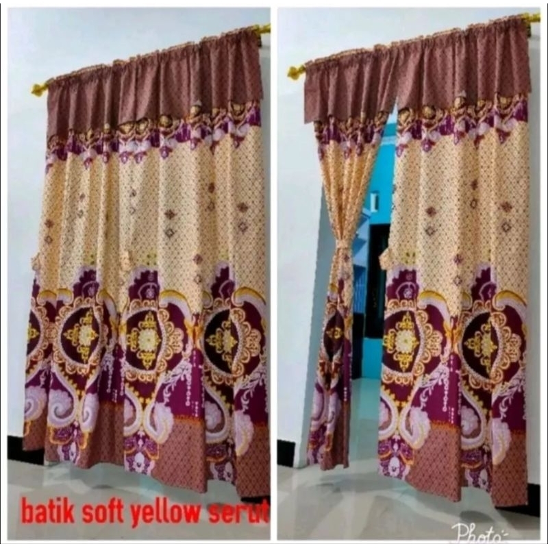 Gorden serut / gorden pintu dan jendela serut motif terbaru / Gorden Pintu Serut Ukuran 100x200cm