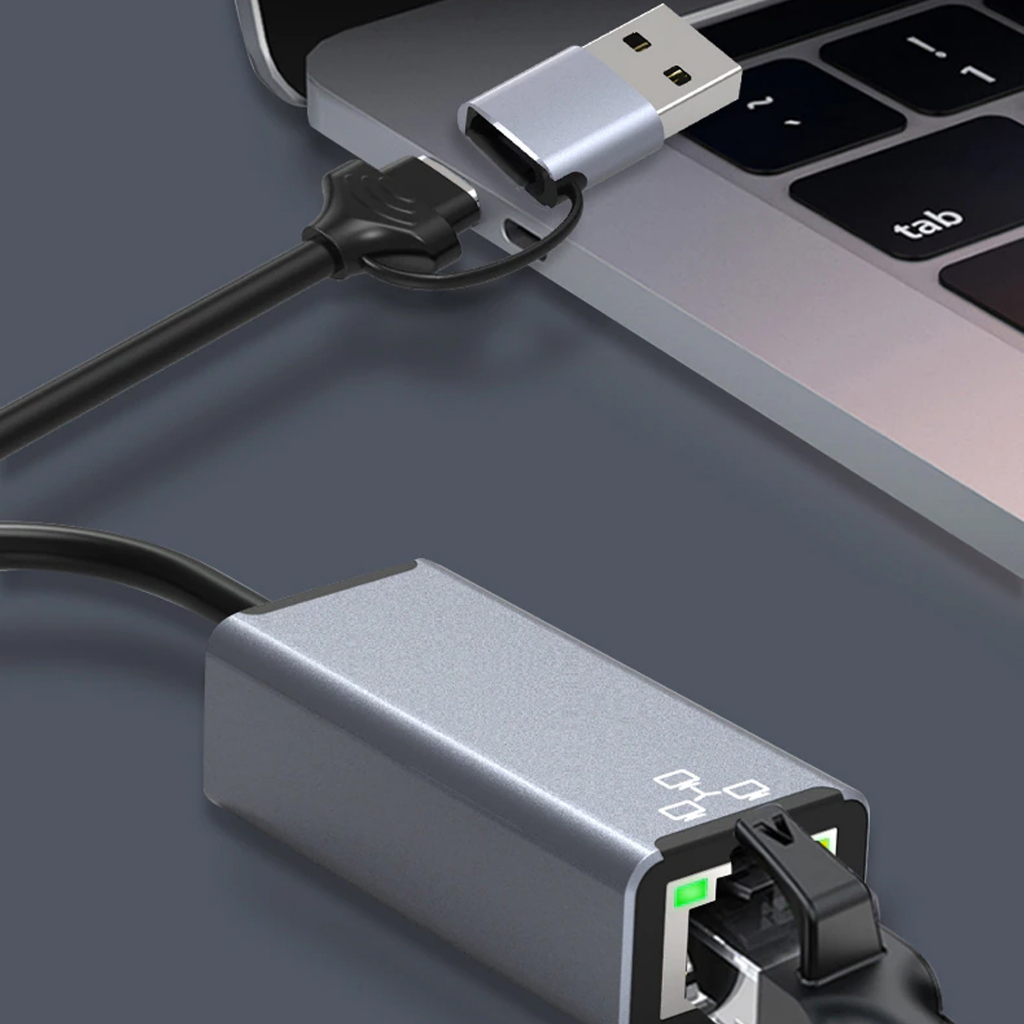 Konverter Kabel Jaringan Lan RJ45 to USB dan Lan to Type C Macbook Smartphone