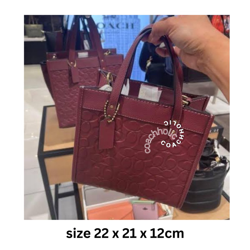 coach field tote 22 emboss