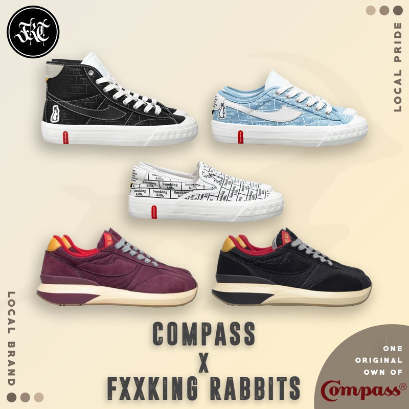 [ORIGINAL 100%] SEPATU COMPASS FR2 FXXKING RABBITS / SMOKING KILLS / VELOCITY