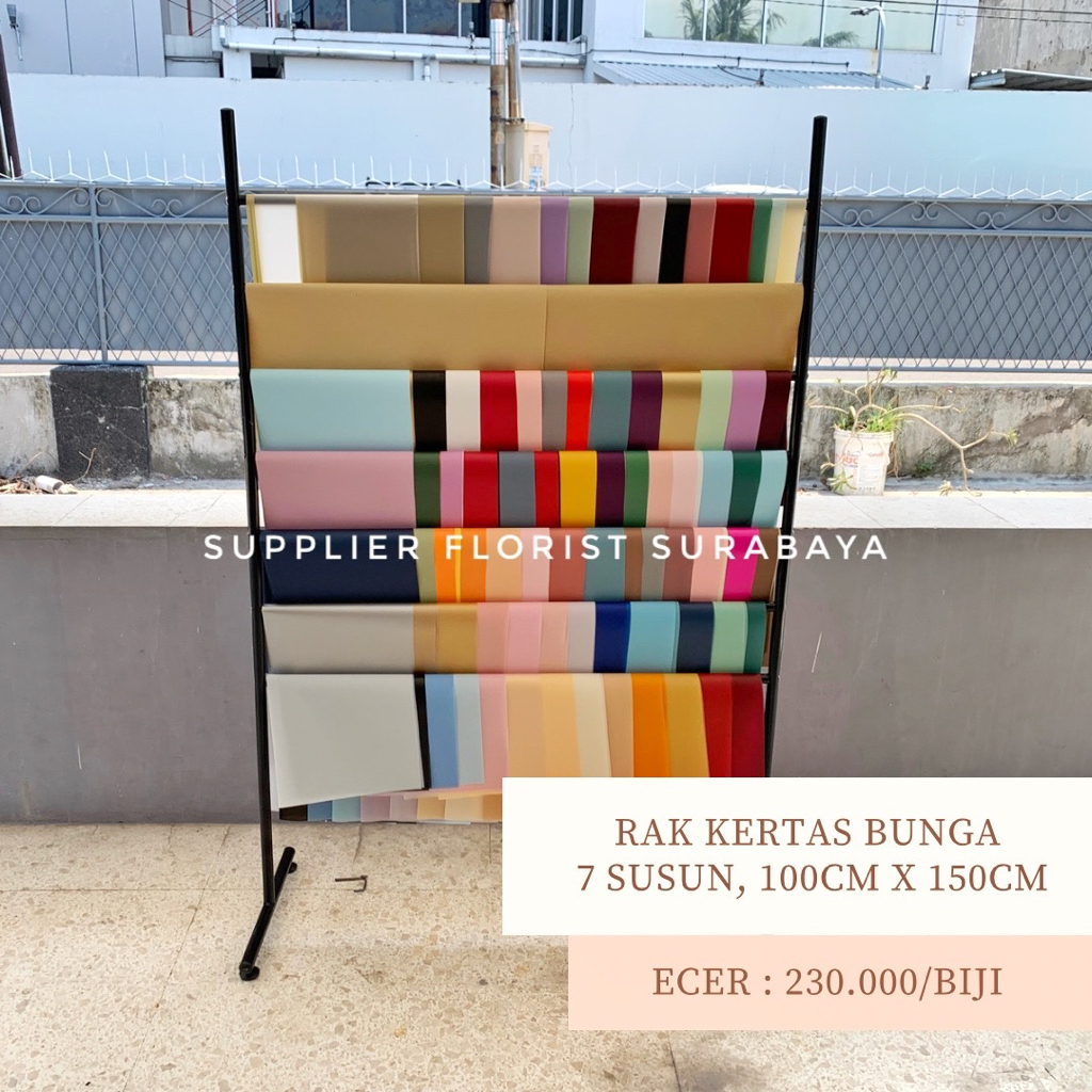 RAK KERTAS BUNGA TIANG UNTUK DISPLAY KERTAS CELLOPHANE WRAPPING WRAP BUNGA