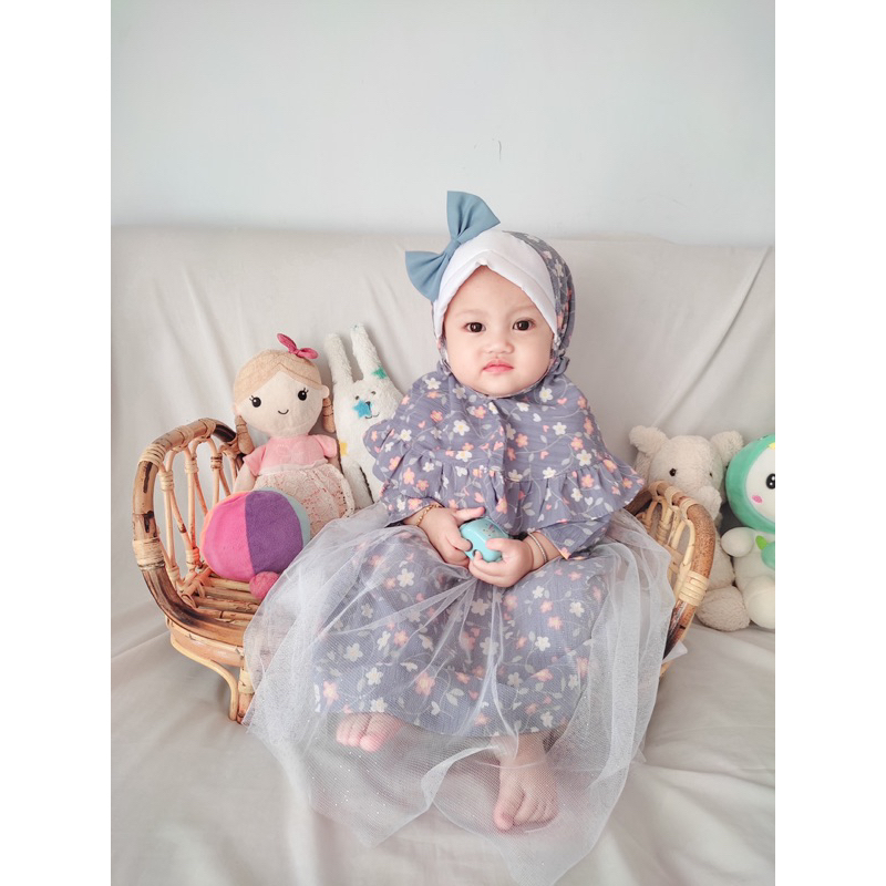 gamis bayi anak balita baju dress muslim anak perempuan set muslim baju lebaran anak balita MISHAEL gamis dress gamis anak tile