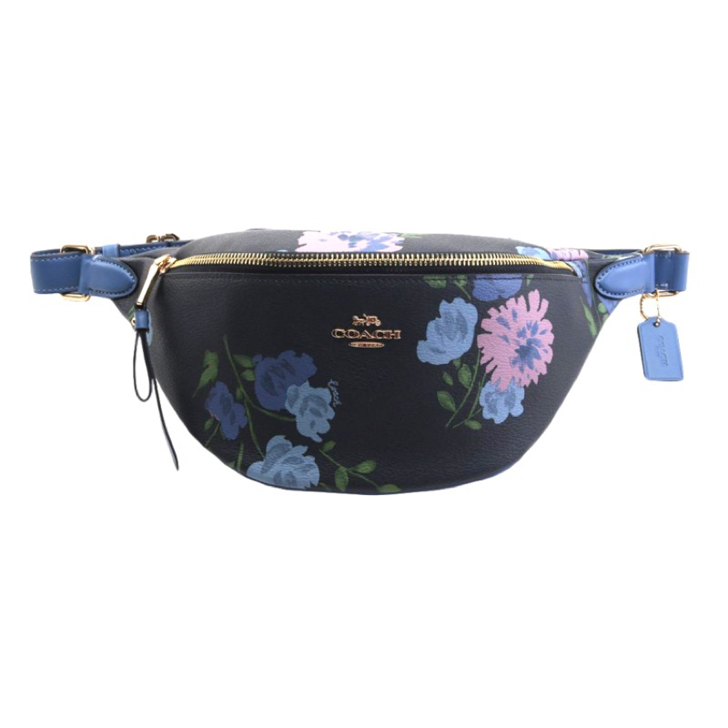 Coach Belt Bag Black Flower (C75702)