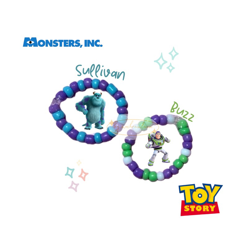 Cincin Sullivan x Buzz Cincin Toy Story Monster Inc / Cincin Inspired Toy Story Monster Inc / Cincin Beads Manik Manik