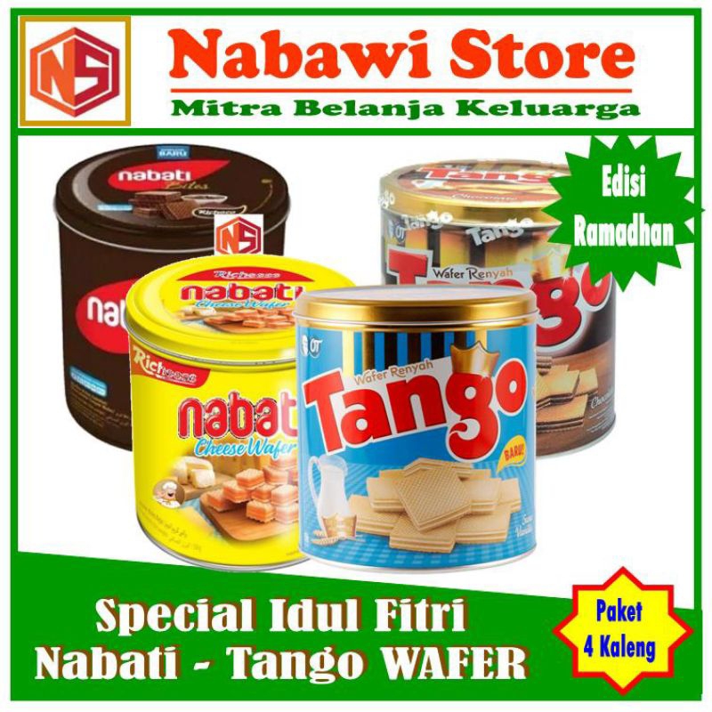 

Nabawi Store. Paket Super Hemat Nabati Tango Coklat Vanila Keju. Paket 4 Kaleng