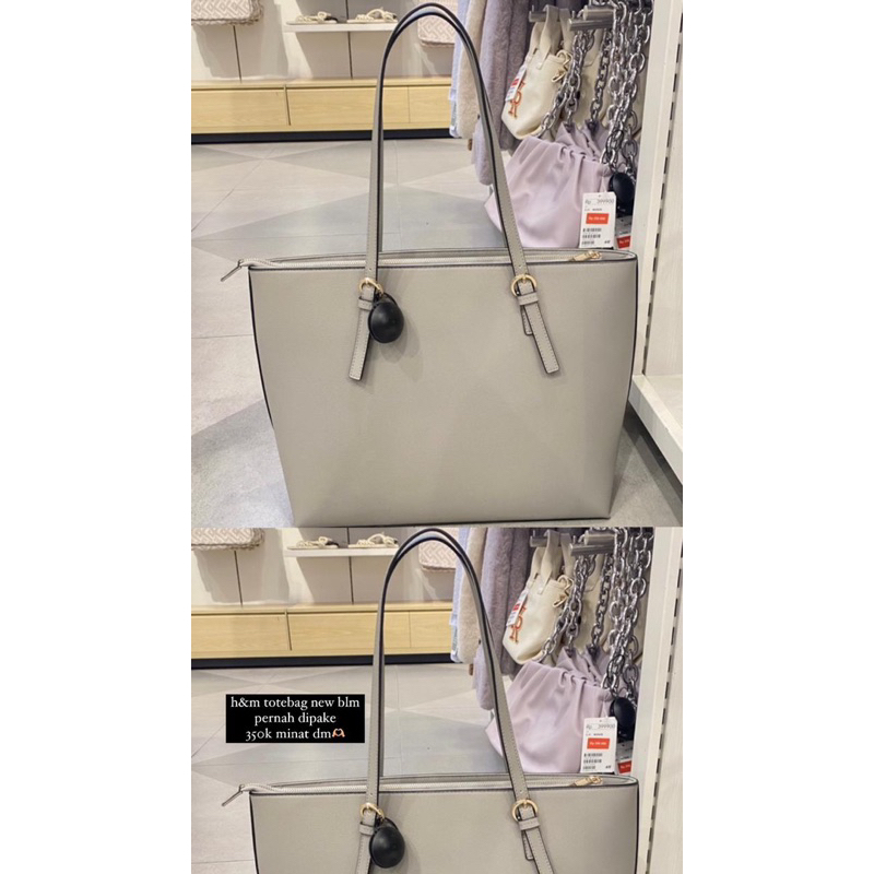 New H&M Grey Tote Bag
