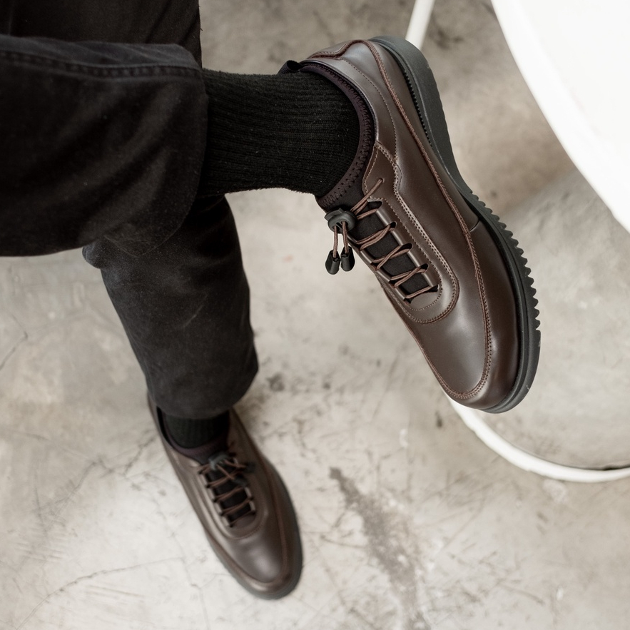 Wave Darkbrown - Sepatu Oxford Casual Formal Bertali Pantopel Kasual Kerja Kuliah Kantor Pantofel Original