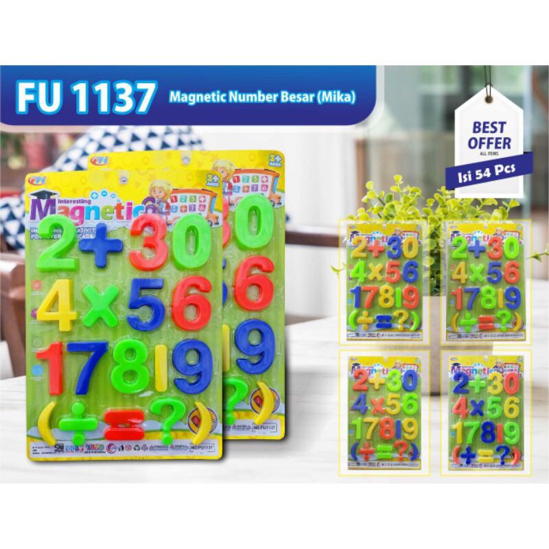 MAINAN ANAK MAGNET ANGKA JUMBO / magnet kulkas angka mainan edukasi anak