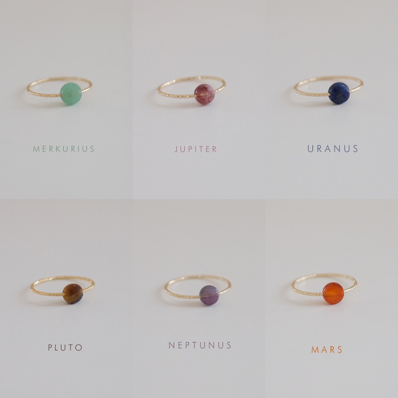 Ark.co - SOLAR SYSTEM RING cincin batu pelangi rainbow etnik minimalis