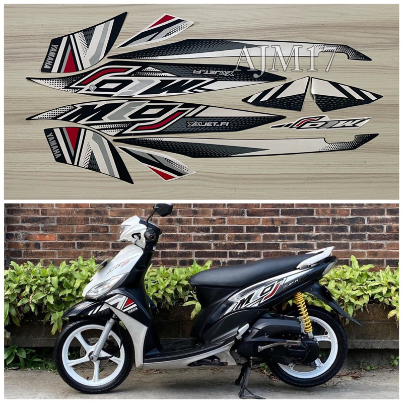 STIKER STRIPING MOTOR MIO J 2012 HITAM