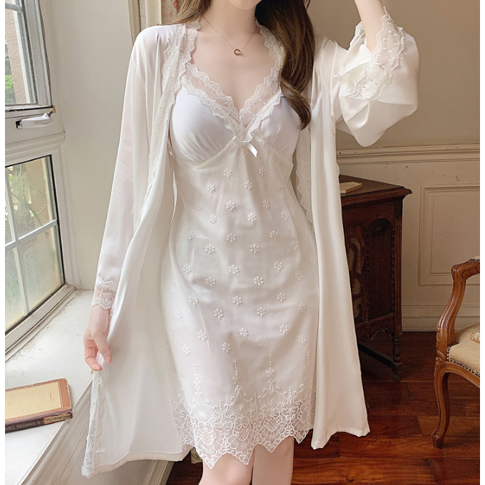 Dress Import Putih French Dress Dress Tidur Baju Tidur Bunga Putih Sexy Daster