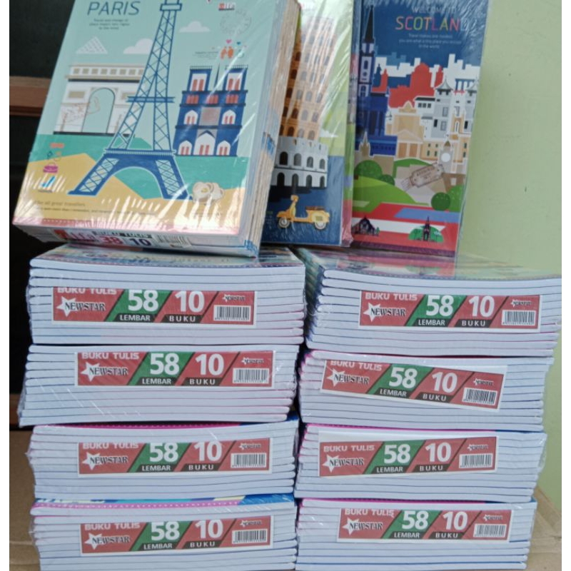 

(promo) 1 pak isi 10 pcs buku tulis / buku tulis newstar 58 lembar