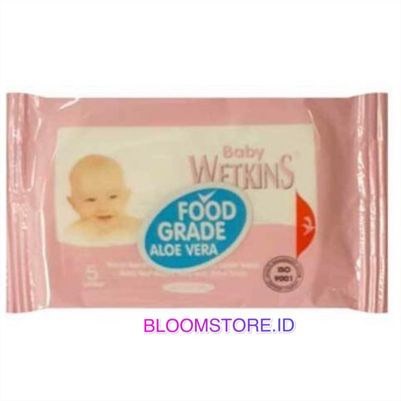 WETKINS Baby Wipe Wipes Tisue Tisu Tissue Basah Basah Hand Mouth Food Grade 5s 5 Lembar Hand Mouth and &amp; Mulut Bayi