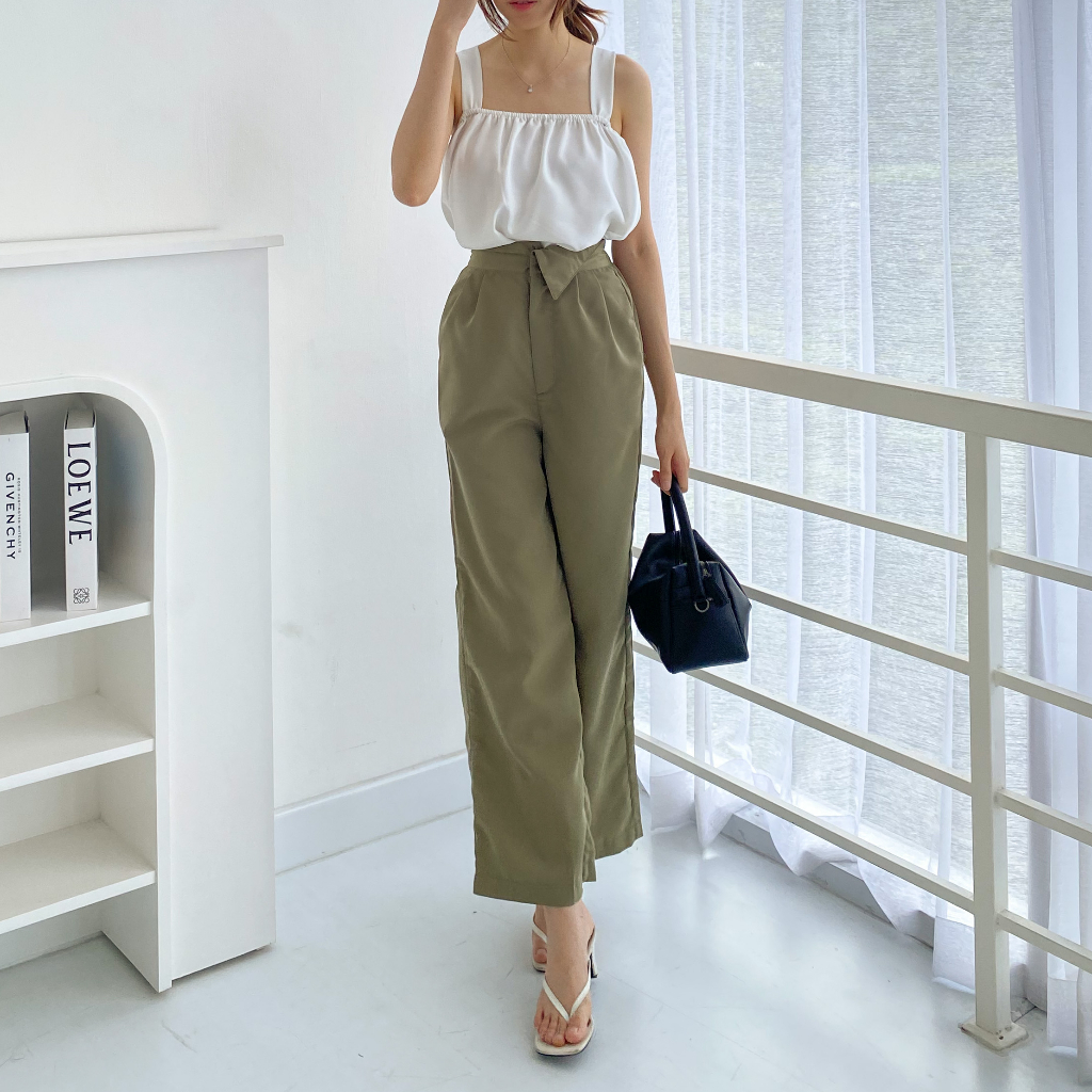 Beige Studio - Fold Pants / Celana Panjang High Waisted Cullote Wanita