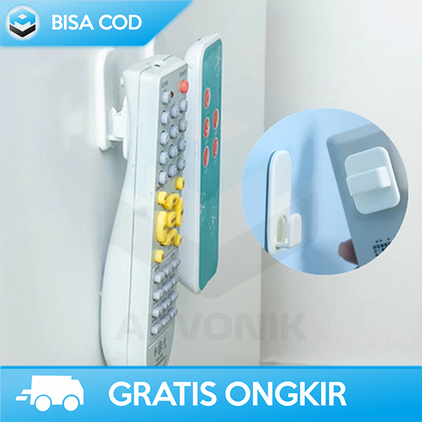 GANTUNGAN REMOT HOOK WALL HANGER ORGANIZER TAFFWARE PLASTIK 2 PASANG