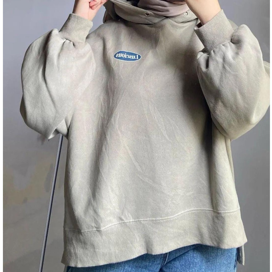 LUCIOUS || SWEATER BLOUSE HOODIE BAHAN FLEECE (PS)