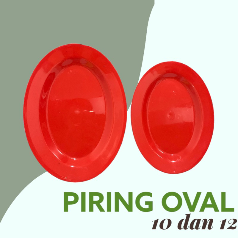 Piring Plastik  Oval HIJAU dan MERAH S 10 inch dan M 12 inch Merk SILVER MURAH