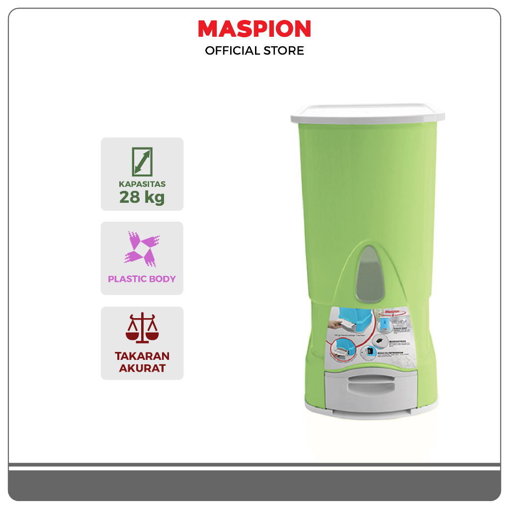 Maspion Rice Box Kotak Beras kapasitas 28 Kg MRD-2800 AP