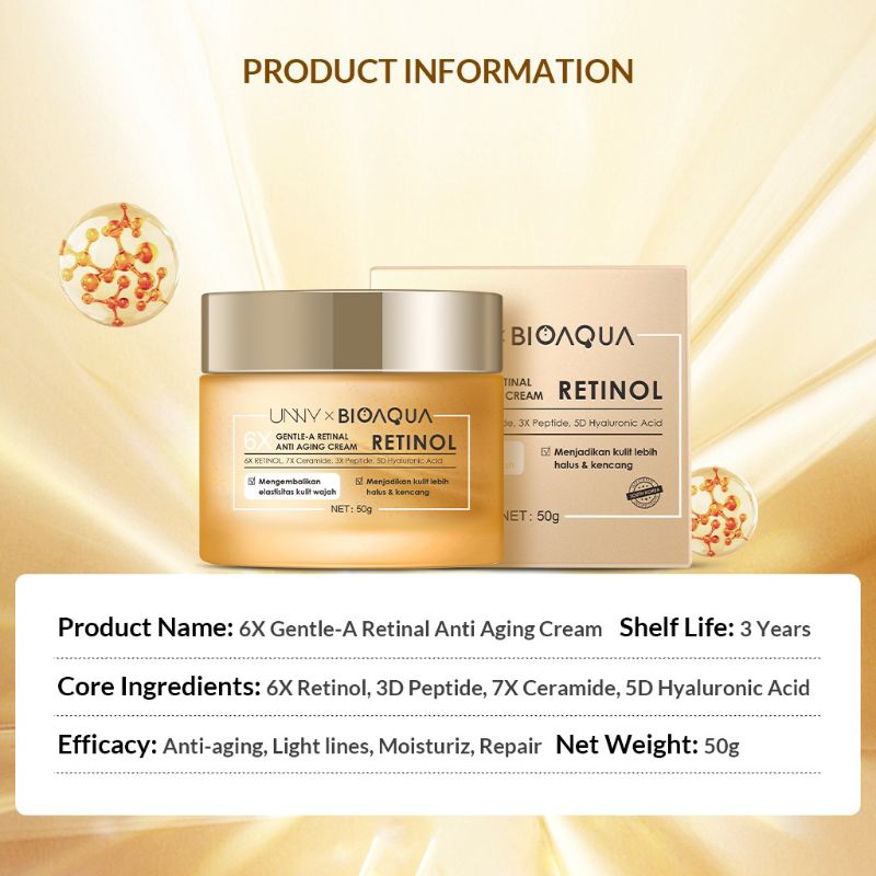 Bioaqua 6X Gentle-A Retinal Anti Aging Cream Retinol